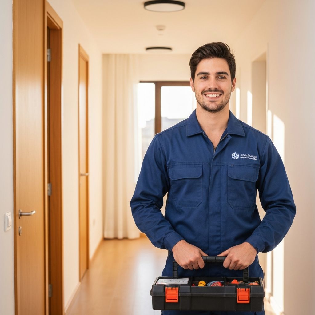Electricista profesional joven en Madrid